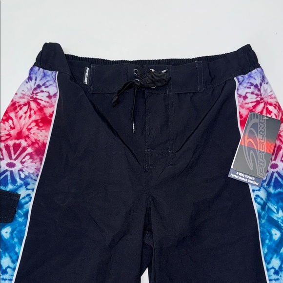 🔥Pipeline Black Board Shorts with Tie-Dye Accents Sz Medium New - Picture 5 of 14